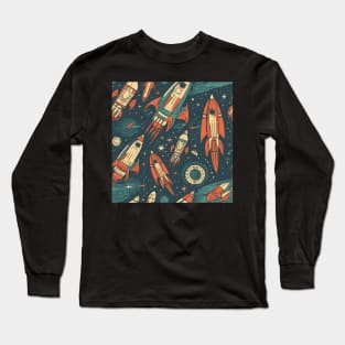 Rocket Pattern Long Sleeve T-Shirt